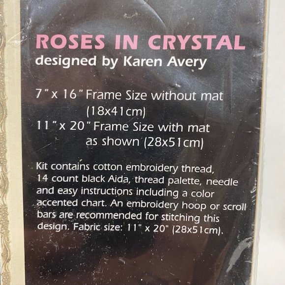 Dimensions "Roses in Crystal" Counted Cross Stitch Kit - New (1998) - Picture 3 of 6